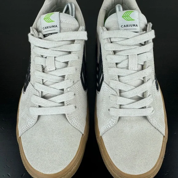 CARIUMA Catiba Pro Skate Gum Sole Mens 9.5 women’s 11 White/Ivory Suede Sneakers - Picture 3 of 8